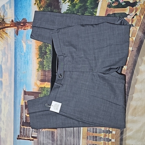 Indochino Gray Pleated‎ Trousers Pants Size 34x26 NWT - Picture 1 of 4